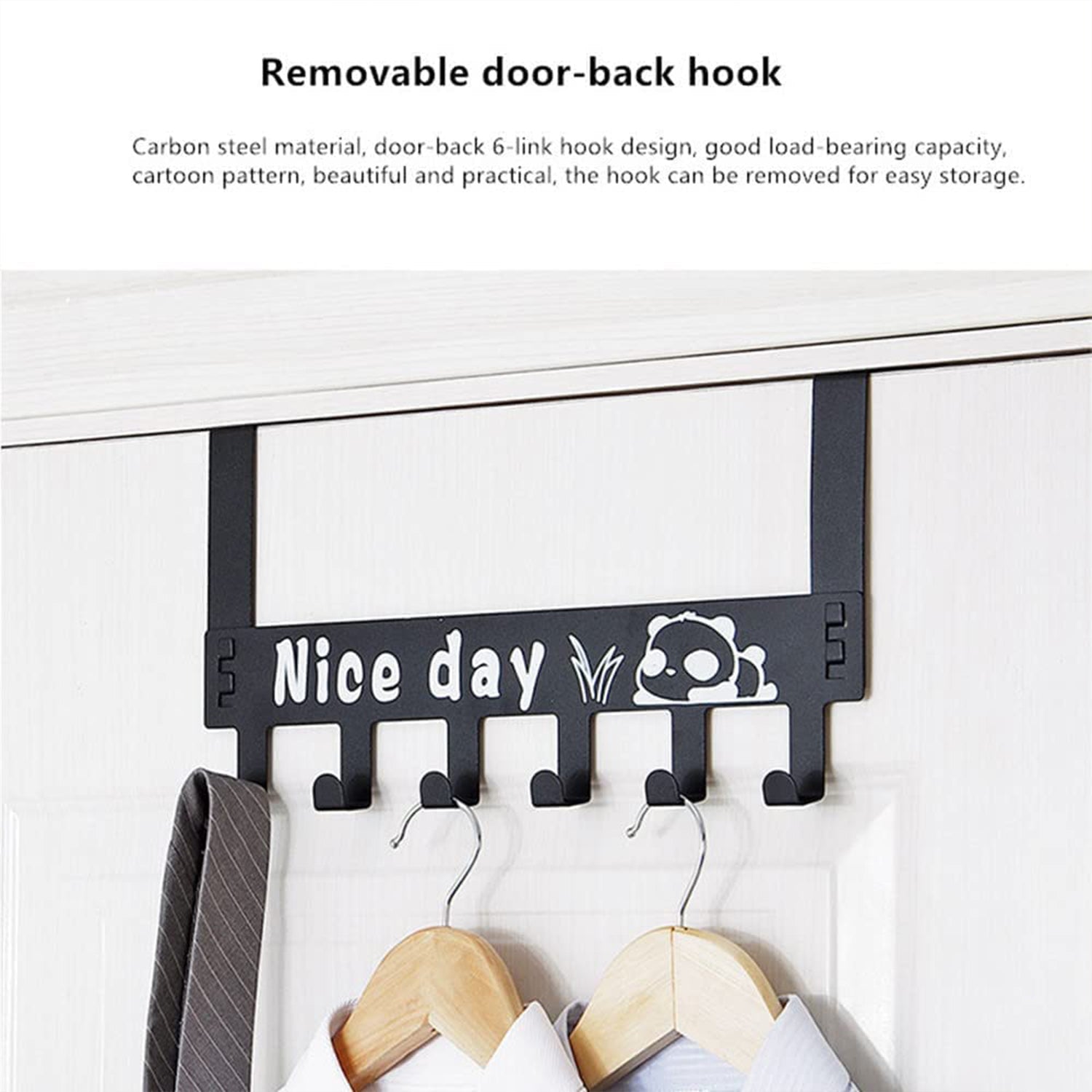 Heavy-Duty Carbon Steel Over Door Hook Rack for Towels & Coats (1 Pc, 6 Hooks) Heavy-Duty Carbon Steel Over Door Hook Rack for Towels & Coats (1 Pc, 6 Hooks)